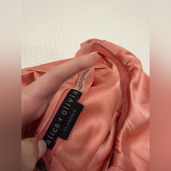 Alice + Olivia Pink Satin Midi Skirt - Picture 4 of 4